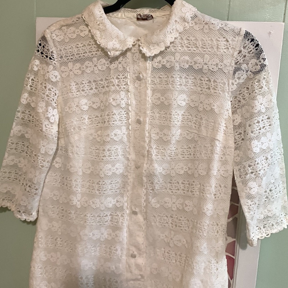 Vintage Aldens Off White Lace Dress - Picture 2 of 5